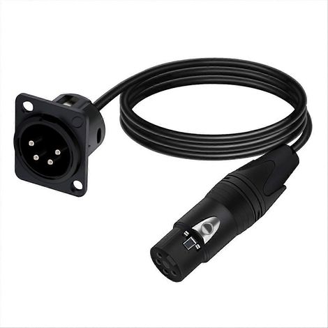 4-poliges XLR-Audio-Verlängerungskabel für die Panelmontage, Gehäuse-auf-XLR-Buchse-Stecker, Durchführung für Schottwände, Mikrofonbuchse, 5 Meter (1/5)