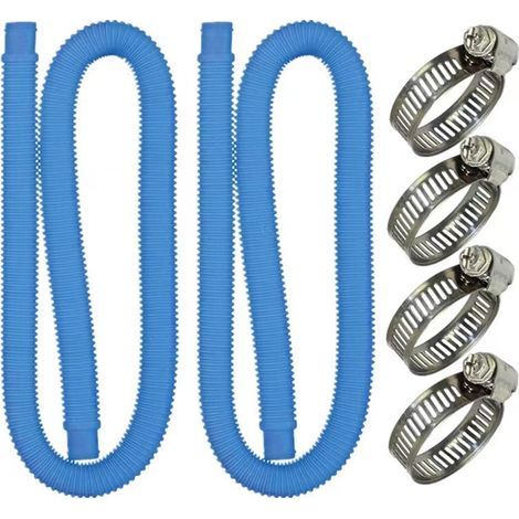 Manguera de succión para piscina de 32 mm – 150 cm de longitud, azul, paquete de 2 (1/5)