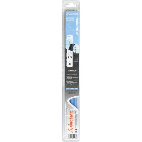 Selectarc – Baguette de soudure aluminium 3,2 mm – Longueur 350 mm – Boîte de 5 pièces – Pour assemblage pièces aluminium (1/3)