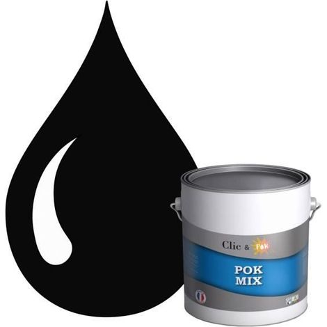 Peinture d'Accroche et Finition 2 en 1 - POK - POK MIX - Acrylique Satinée - 3L - RAL 9005 Noir Foncé (1/4)