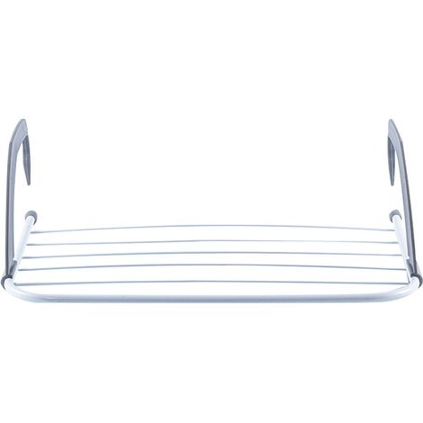 Étendoir à linge pliable, support de balcon, étendoir suspendu, structure en fer, blanc (1/5)