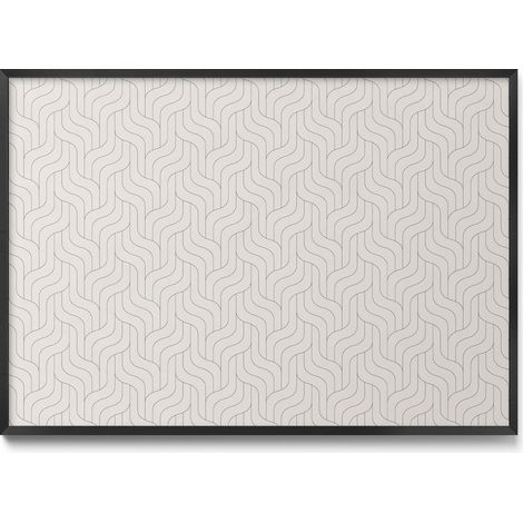 Tableau Magnétique en Métal pour Aimants - Motif Linéaire régulier - Minimaliste - Cadre Noir - 100x70 cm - Tableau Métallique Aimanté