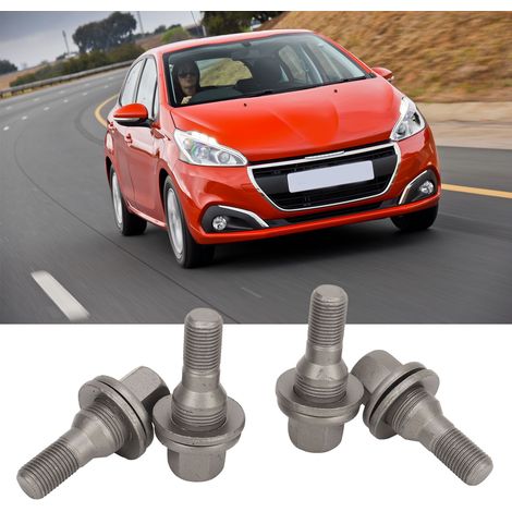 Satz mit 4 Radmuttern und -schrauben (17 mm), passend für Citroën Peugeot 206, 207, 208, 308, 407 und 3008. (1/5)