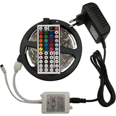 Strisce luminose a LED 5 m RGB Colori cangianti Luci LED per casa, cucina, camera da letto, dormitorio, bar, con telecomando IR, modalità fai-da-te (1/3)