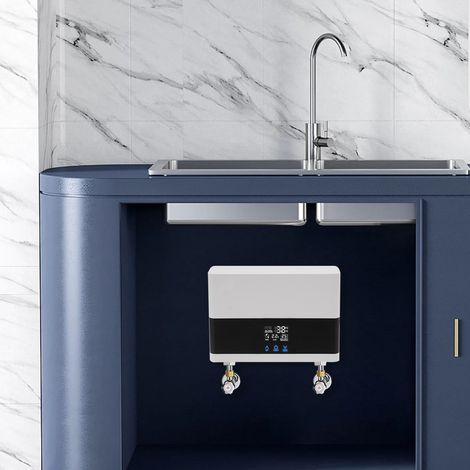 Durchlauferhitzer Elektrisch 220V, 6000W Sofortiger Elektrischer Warmwasserbereiter, Untertisch-Warmwasserbereiter mit Digitalanzeige, On Demand Warmwasserbereiter Elektrisch für Küche Badezimmer (1/5)
