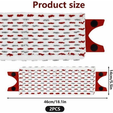 Tampon Microfibre - 46 x 14 cm - Compatible Vileda EasyWring Ultramax - Lot de 2 (1/5)