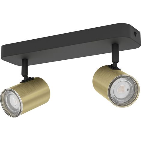 Eglo Deckenstrahler Balken Consuma schwarz/messing 2er GU10 (1/2)