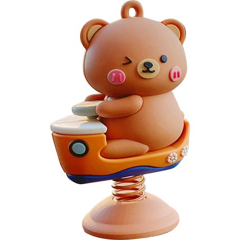 Figurine animale ours pour décoration voiture, mignonne, légère et robuste, polyvalente pour tableau de bord, étagère ou table (1/5)