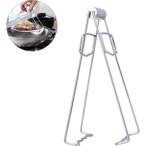 Pince de cuisine pliable en acier inoxydable pour casseroles, poêles et bols. Outil de cuisine pratique.