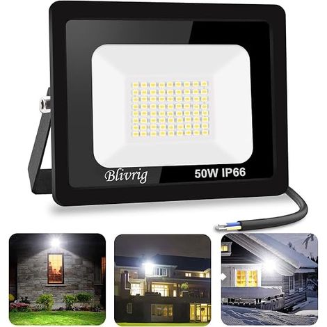 Projecteur LED extérieur 50W 3000K, projecteur LED 5000LM blanc chaud (1/5)