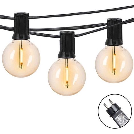 Luci decorative da esterno - Filamento - 25 lampadine LED - 10 metri - Illuminazione da giardino - Illuminazione festiva - Luci decorative - Luci a catena - Luci per feste (1/5)