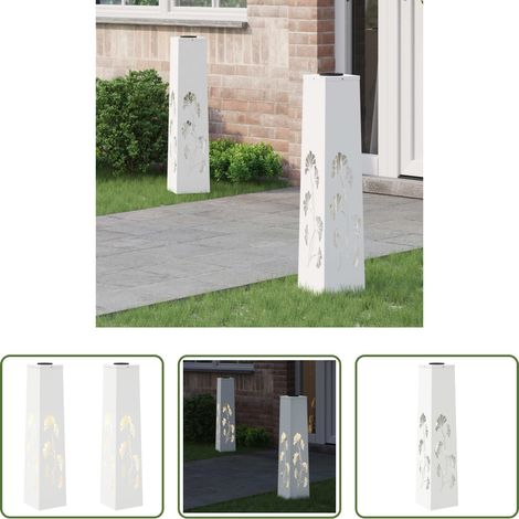 Wegeleuchten - Solar LED Weg Licht 2 pcs Weiß Kalt gewalzter Stahl (1/5)