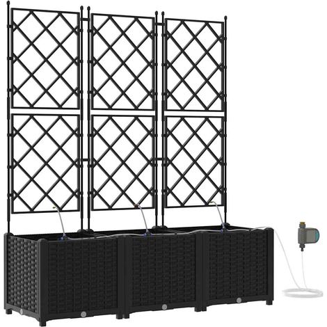 Maison Exclusive - Vaso da giardino 3 pcs Nero 120 x 40 x 142 cm Plastica
