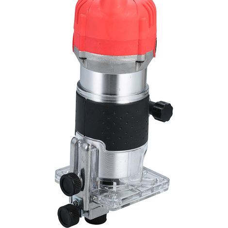 Défonceuse électrique 220 V 800 W 30 000 tr/min avec guide de bord de base transparent, tondeuse électrique compacte pour bois stratifié, paume filaire pour le travail du bois, coupe, fente, encoche / (1/5)
