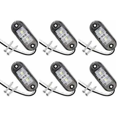 Lot de 6 feux de position latéraux à LED pour voiture, remorque, camping-car, caravane, vélo, moteur (1/4)