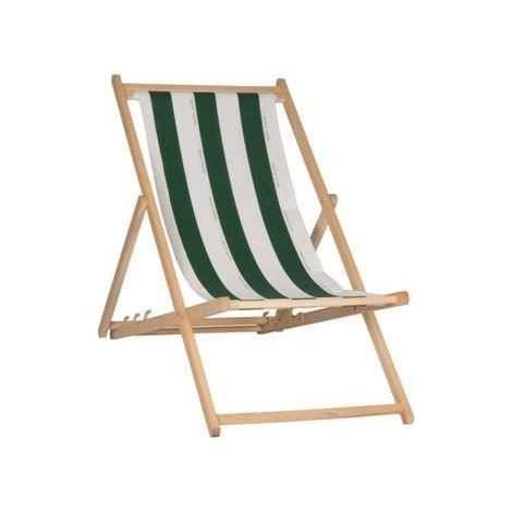 PRIVATGARTEN Liegestuhl Cancale - Feste Leinwand - Grün (1/2)