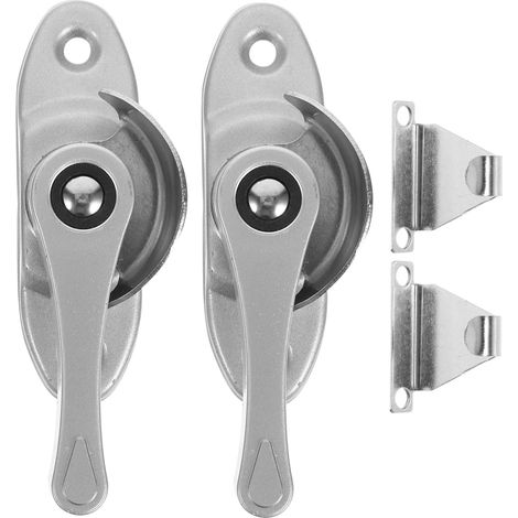 Lot de 2 Sets de Verrous de Fenêtre à Sécurité Garçon et Filles en Métal Argenté, Universels pour Fenêtres Coulissantes Pvc, Butées Robustes et Compactes pour Maison Cuisine,