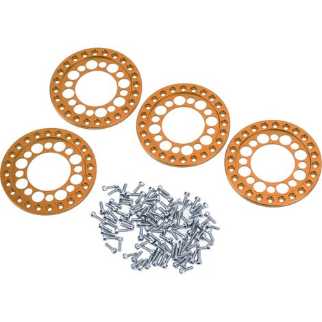 Jantes extérieures de roue de 1,9 pouce (4,8 cm) pour une stabilité accrue. Jantes extérieures de roue RC durables en alliage d'aluminium CNC pour modèles 1/10 RC, couleur orange. (1/5)