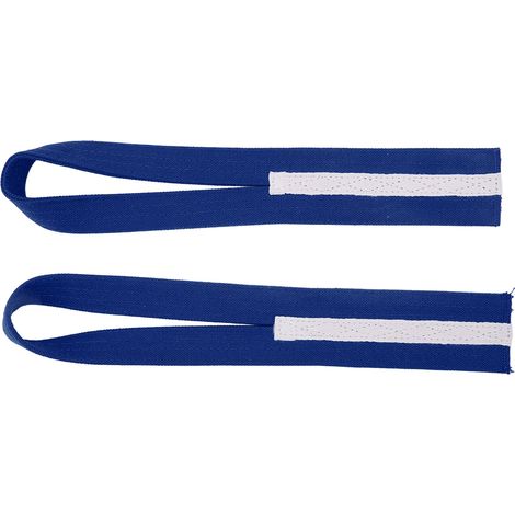 Lot de 2 sangles de levage en toile antidérapante pour poignets, renforçant la résistance et la forme des enroulements, pour le levage de poids (bleu). (1/5)