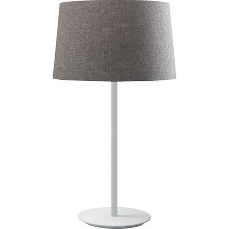 VIVIEN Lampada da Tavolo Bianca con Paralume Conico Grigio E27 IP20 - Illuminazione d'Interni in Metallo - Rossi Group (1/5)