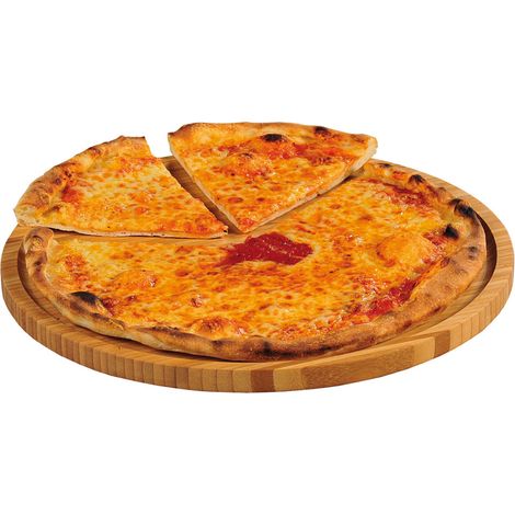 Pizza-Teller, Pizzabrett, Servierbrett, Pizzatablett, Bambus, Küchenaccessoires