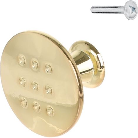 Pomello per mobili Riex XK10 rotondo in oro lucido (1/5)