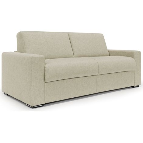 Nixon Sofá convertible con colchón H2O en tela impermeable 220 cm (mat. 160x197) Beige