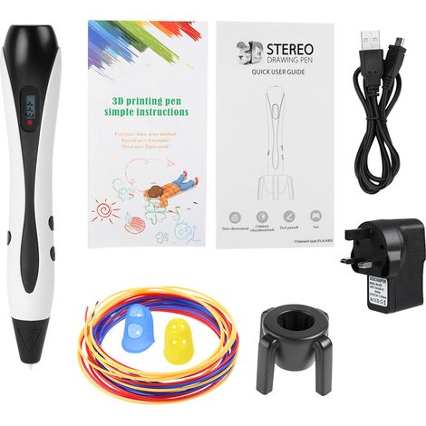 Stylo d'impression 3D pour modélisation et bricolage, compatible filaments ABS/PLA, 110-250V - Kit créatif (07) (1/5)