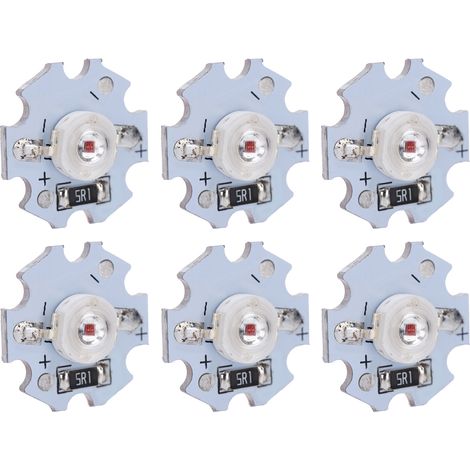 Perles LED SMD haute luminosité 5V, perles LED haute puissance 3W, perles LED 3W avec substrat en aluminium, lampe frontale de lampe torche DIY, projecteur, lumière rouge. (1/5)