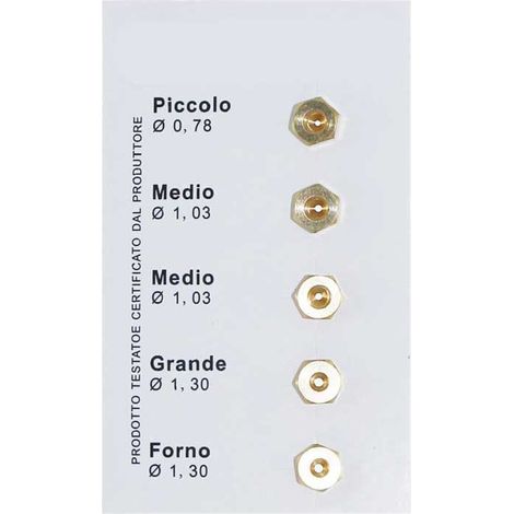 SET 5 UGELLI GAS PER CUCINA Gpl