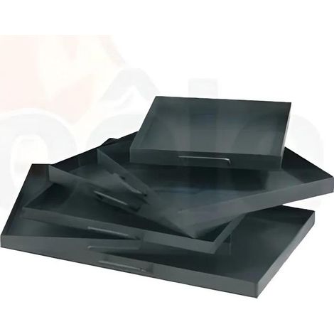 Bac à cendres en acier pour cheminée et poêle à insert – Récupération facile des cendres – Dimensions L.35 cm x P.35 cm x H.4 cm – Dixneuf (1/2)