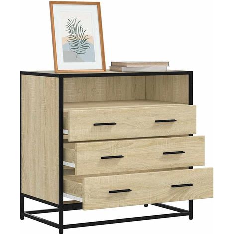 Cajonera de madera contrachapada color roble 70x41x70 cm
