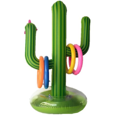 Bouée gonflable pour piscine, jeu de rame réaliste en forme de cactus pour piscine (1/5)