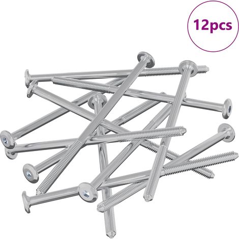 Tornillos de Muebles 12 pcs Plateado M6 x 120 mm Acero vidaXL