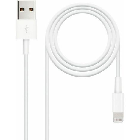 Nanocable -apple lightning iphone to usb 2.0 cable 2m iphone lightning-usb a/m connection for charging and data iphone - color white (1/3)