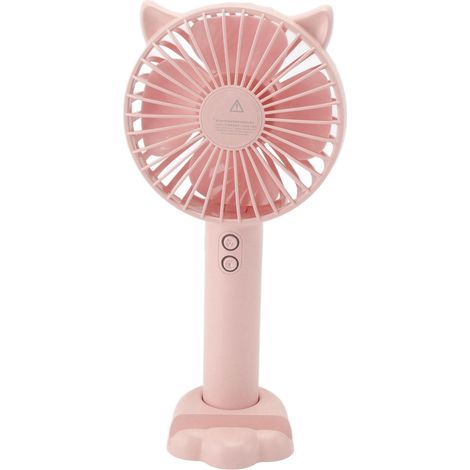 Ventilateur portable rechargeable USB, rose, à 3 vitesses, en ABS et PC, idéal pour les voyages. (1/5)