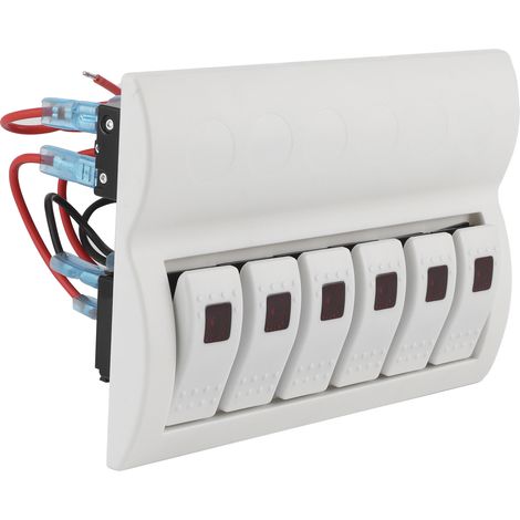 Panneau de disjoncteur à bascule à 6 positions avec indicateur LED, adapté aux navires, yachts, voitures et camping-cars. (1/5)