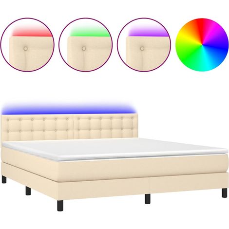 Maison Exclusive - Boxspringbett mit Matratze & LED Creme 180x200 (1/5)