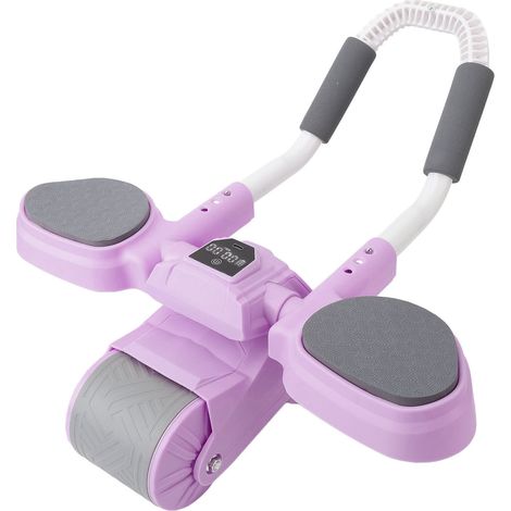 Rouleau abdominal intelligent à rebond automatique avec minuterie sans fil rechargeable, équipement de fitness à domicile, roue AB violette (1/5)