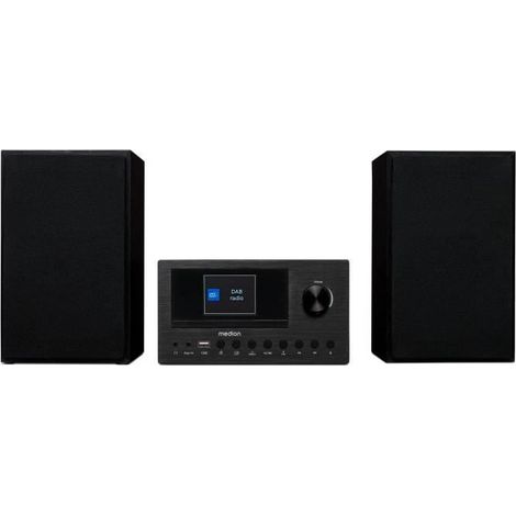 Mini Chaîne HiFi - MEDION - Radio Internet DAB/FM - Lecteur CD - 2x150W - Noir (1/5)