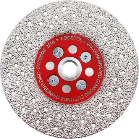 Diamond Disc 125 mm – Double Sided Vacuum Brazed Cutting Grinding Blade Diamond Saw for Granite Marble Porcelain Tiles Ceramic Stone Concrete M14 Thread (1/5)