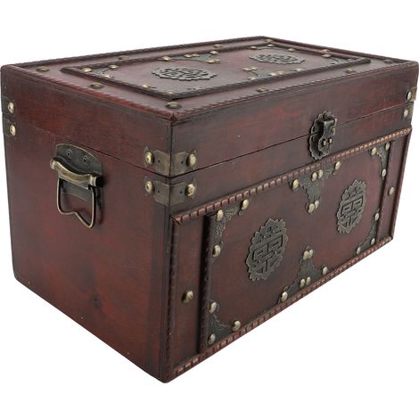 Vintage-Aufbewahrungsbox aus Holz im chinesischen Retro-Stil – ideal für Schmuck, Bücher und als Dekoration für Zuhause (1/5)