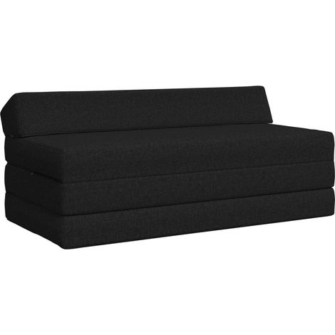 Foldable Sofa Bed Black 120 x 60 x 49 cm Fabric vidaXL