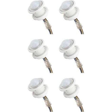 Lot de 6 Détecteurs de Mouvement Mini PIR 110-220V Temporisation Réglable Détection Infrarouge Intelligente (1/4)