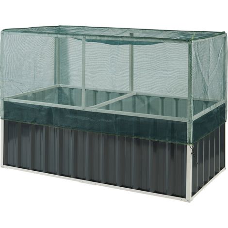 Jardinera elevada 174 x 90 x 118 cm verde antracita 030009500
