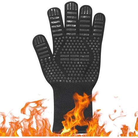 Guantes largos resistentes al calor para horno hasta 800 °C para barbacoa y cocina (1/5)