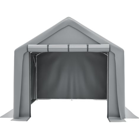 Abri de rangement 244x241x217cm, garage à vélos, abri de rangement, tente-garage, abri de jardin, tente de stockage, garage de rangement pour vélos, tente à outils, garage de stockage, gris foncé (1/5)