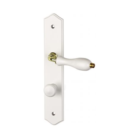 Ouvre&Déco – Poignées de porte POIRE condamnation en bois blanc – Entraxe 195 mm – Fixation facile avec vis fournies – Pour portes intérieures