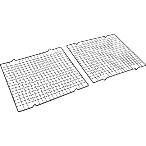 2er-Pack Kühlgitter aus schwarzem Kohlenstoffstahl mit Antihaftbeschichtung, geeignet für Backofen, Grill und Kochen (1/5)