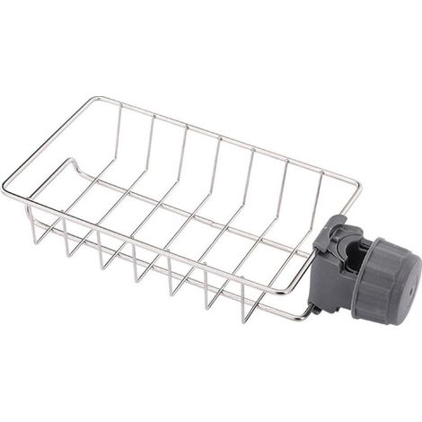 Égouttoir à vaisselle en acier inoxydable, support réglable pour éponge et chiffon, panier de cuisine (1/5)
